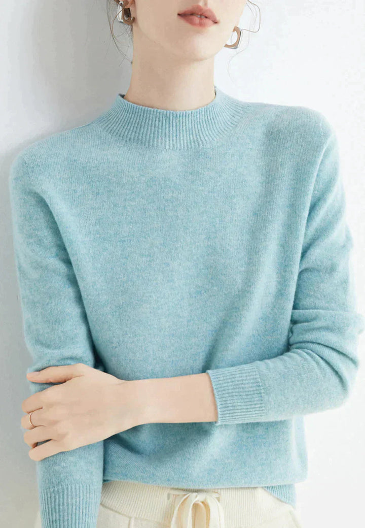 Women's Ribbed Mock Neck Fitted Sweater