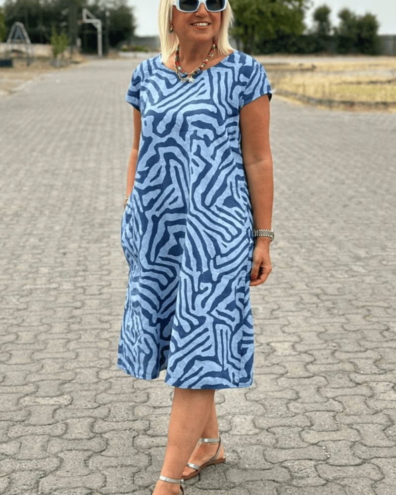 Women's Abstract Print Midi Dress