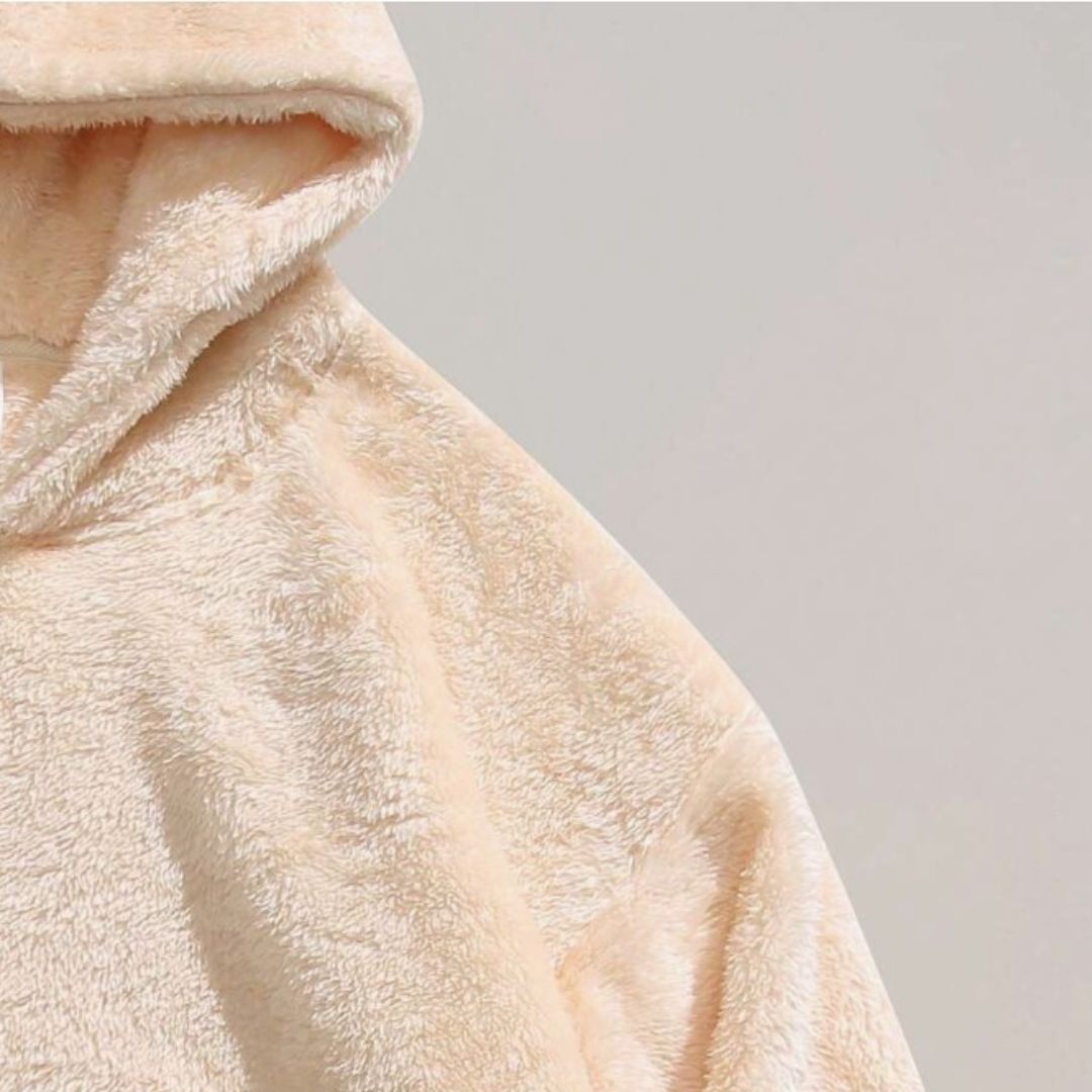 Oversized Fleece Hoodie with Kangaroo Pocket