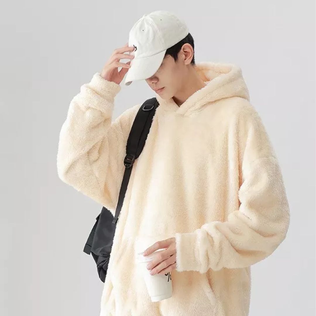 Oversized Fleece Hoodie with Kangaroo Pocket