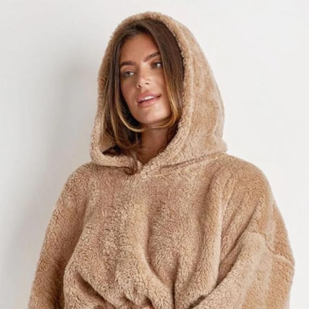 Oversized Fleece Hoodie with Kangaroo Pocket