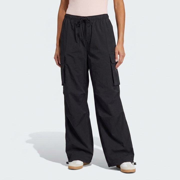 Women's Cinched-Hem Cargo Parachute Pants