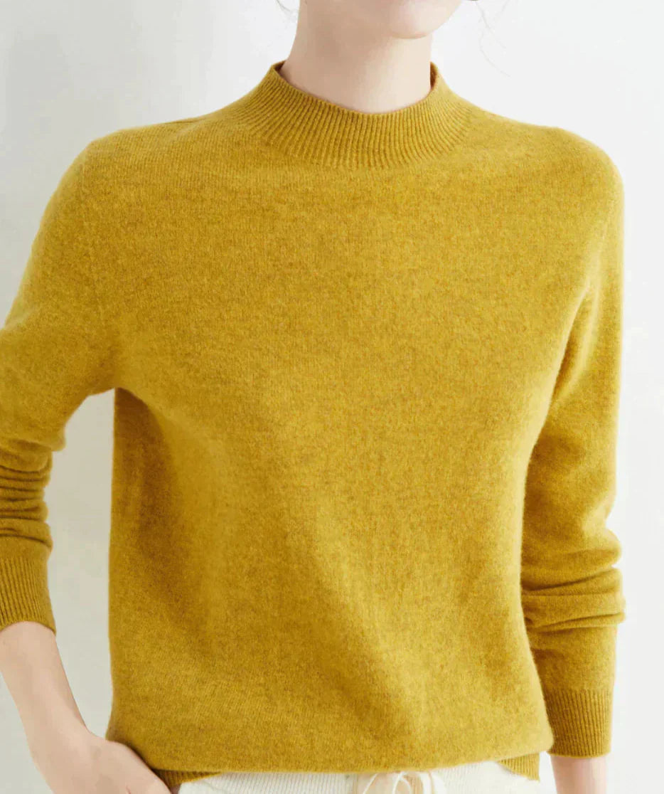 Women's Ribbed Mock Neck Fitted Sweater