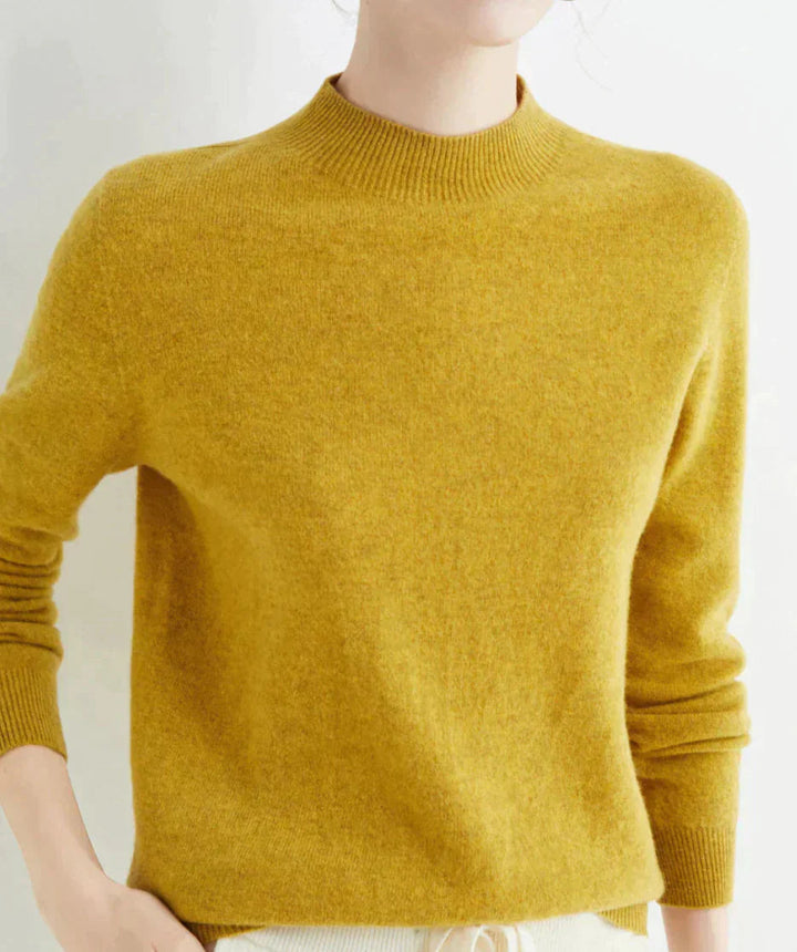 Women's Ribbed Mock Neck Fitted Sweater