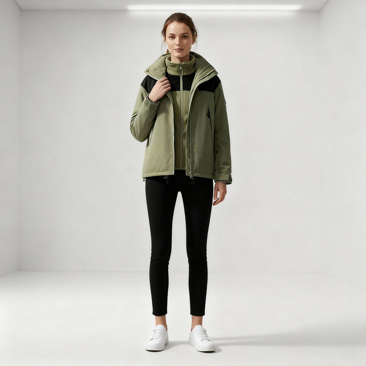 Women's 3-in-1 Fleece-Lined Winter Jacket with Hood