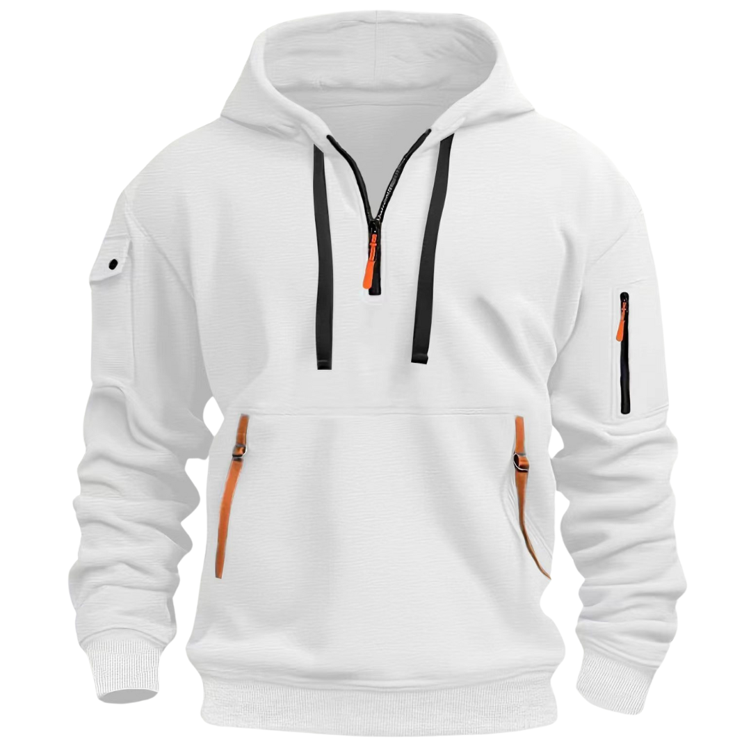 Men's Quarter Zip Hoodie with Zip Pockets