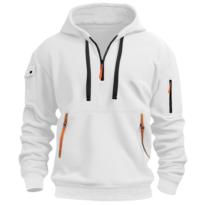 Men's Quarter Zip Hoodie with Zip Pockets