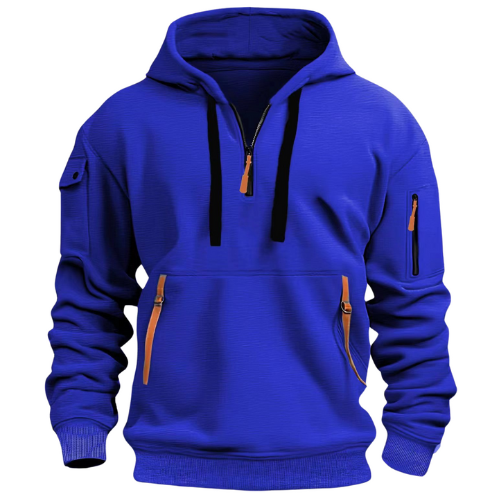 Men's Quarter Zip Hoodie with Zip Pockets