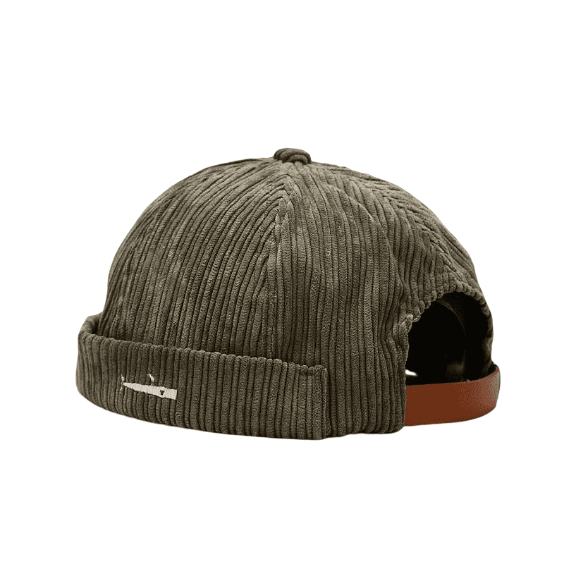 Corduroy Docker Cap with Adjustable Strap