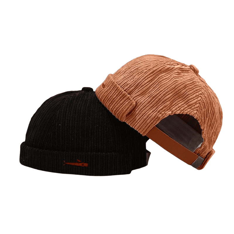 Corduroy Docker Cap with Adjustable Strap