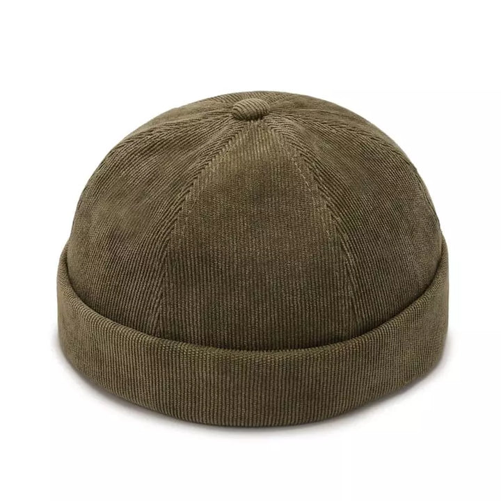 Corduroy Ribbed Brimless Docker Beanie