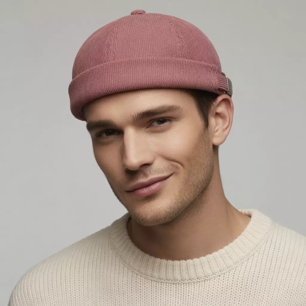 Corduroy Ribbed Brimless Docker Beanie