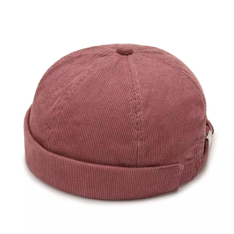 Corduroy Ribbed Brimless Docker Beanie