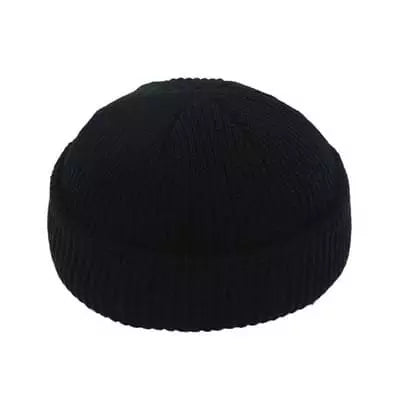 Ribbed Knit Fisherman Beanie with Cuffed Brim