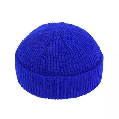 Ribbed Knit Fisherman Beanie with Cuffed Brim