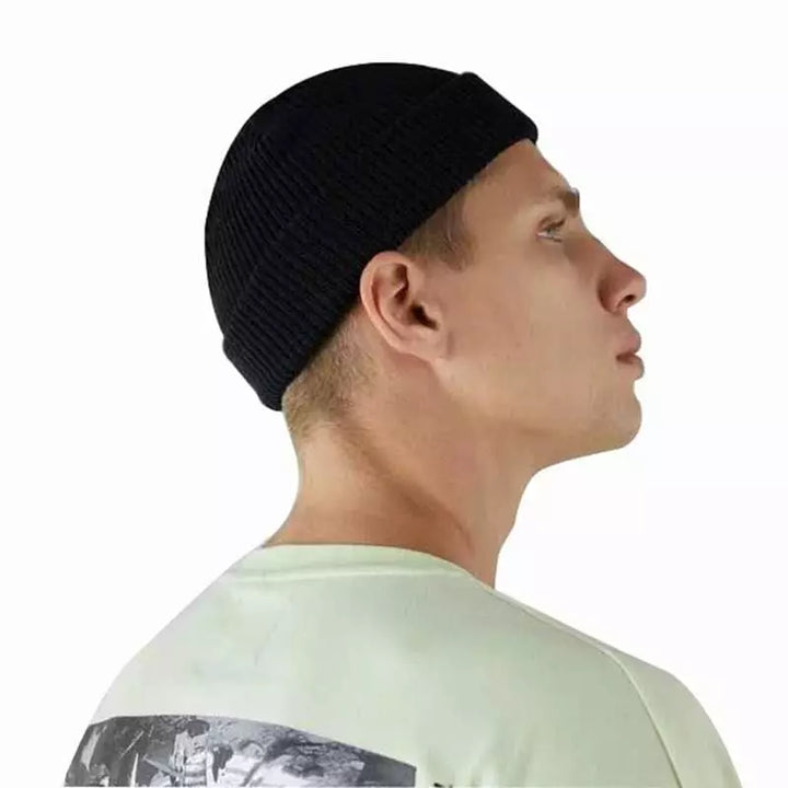 Ribbed Knit Fisherman Beanie with Cuffed Brim