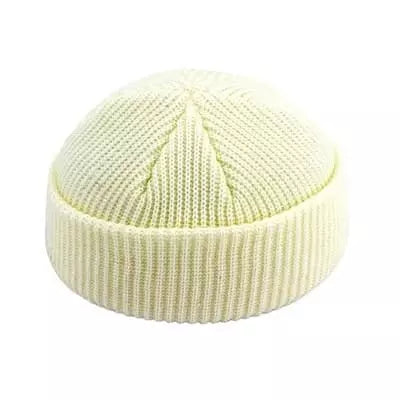 Ribbed Knit Fisherman Beanie with Cuffed Brim