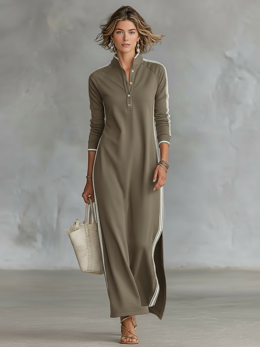 Women's Long Sleeve Maxi Shirt Dress