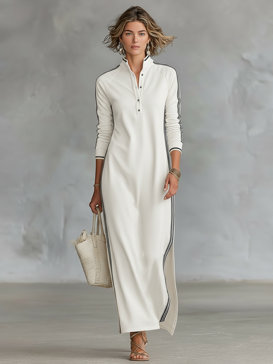 Women's Long Sleeve Maxi Shirt Dress