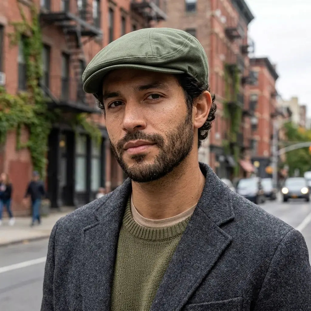Men's Cotton Ivy Cap with Panel Stitch Detail