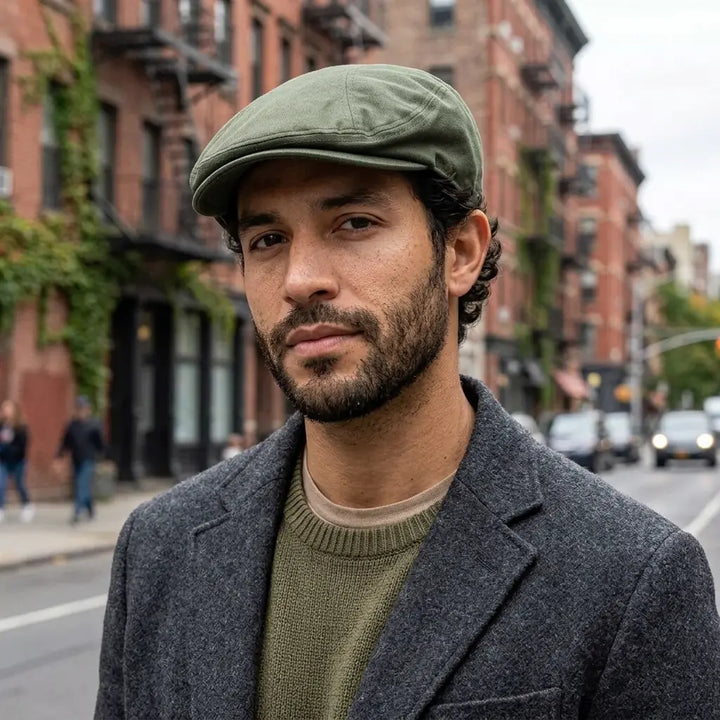 Men's Cotton Ivy Cap with Panel Stitch Detail