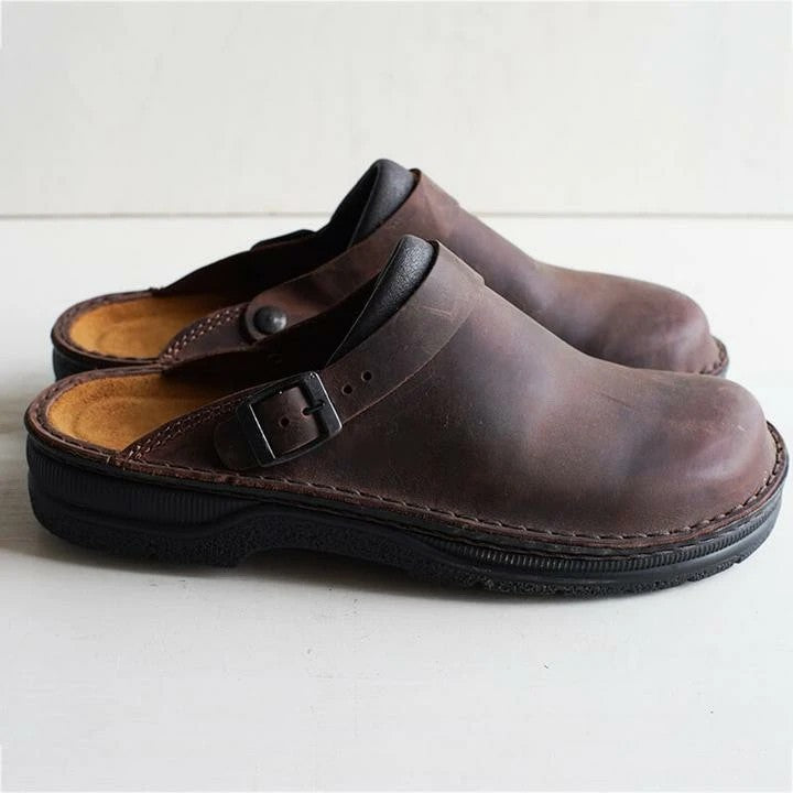 Men's Slip On Leather Clogs