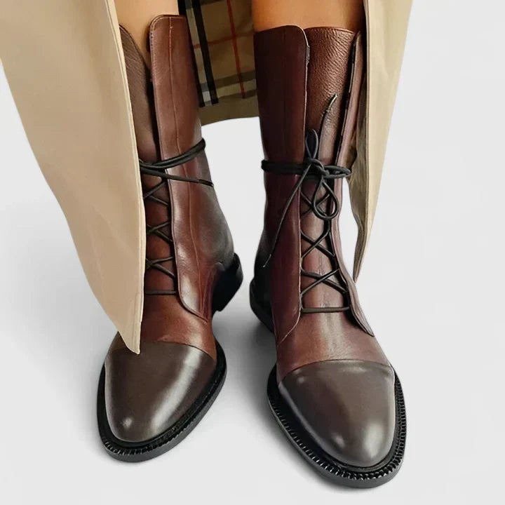 Women's Leather Lace-Up Orthopedic Boots with Arch Support