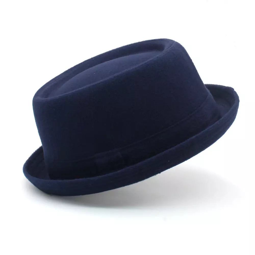 Wool Porkpie Hat with Flat Brim