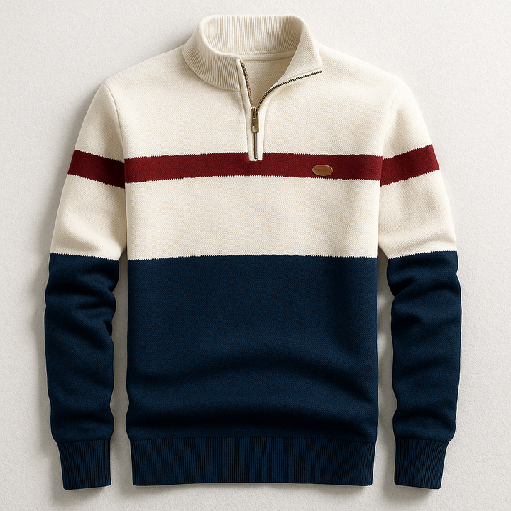 Men's Quarter Zip Knit Sweater