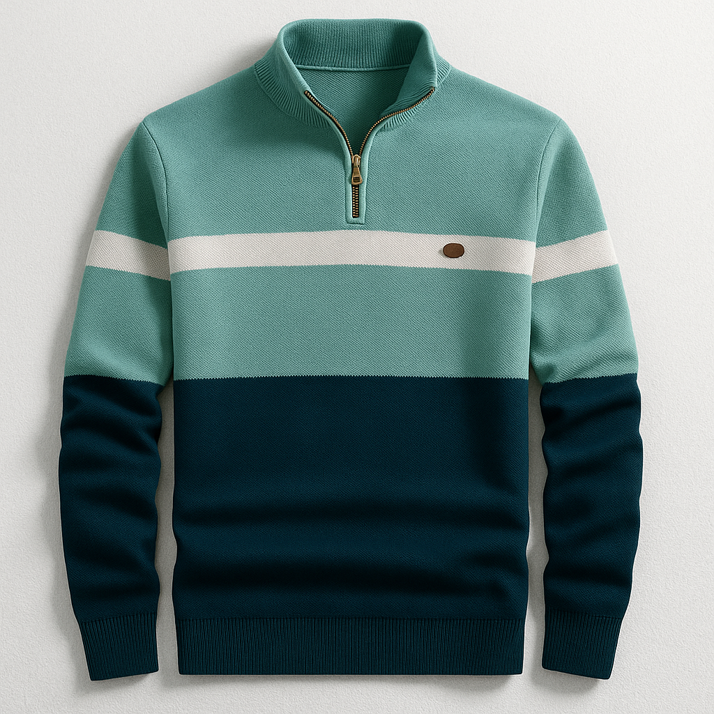 Men's Quarter Zip Knit Sweater