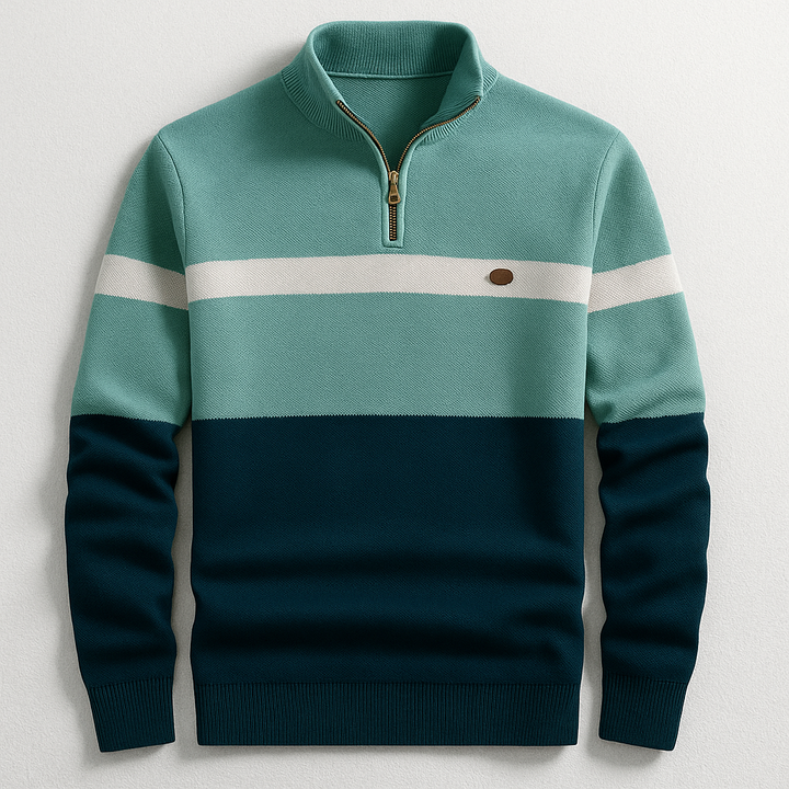 Men's Quarter Zip Knit Sweater