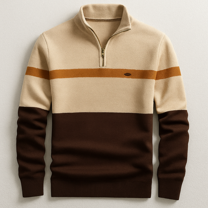 Men's Quarter Zip Knit Sweater