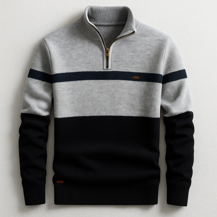 Men's Quarter Zip Knit Sweater