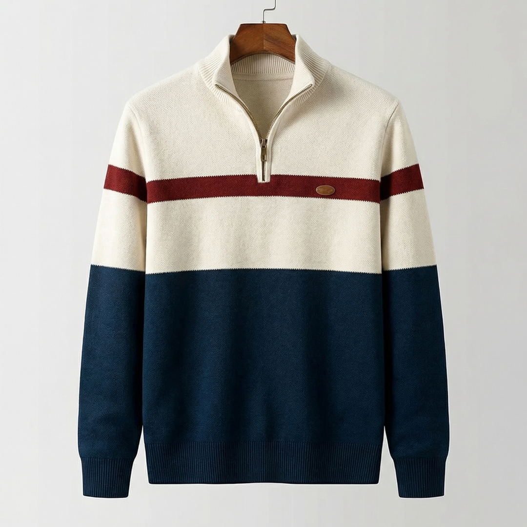 Men's Quarter Zip Knit Sweater