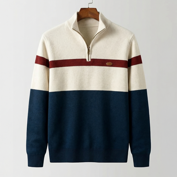 Men's Quarter Zip Knit Sweater