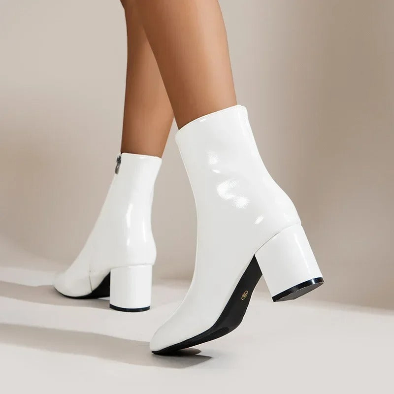 Classic Block Heel Ankle Boots Women