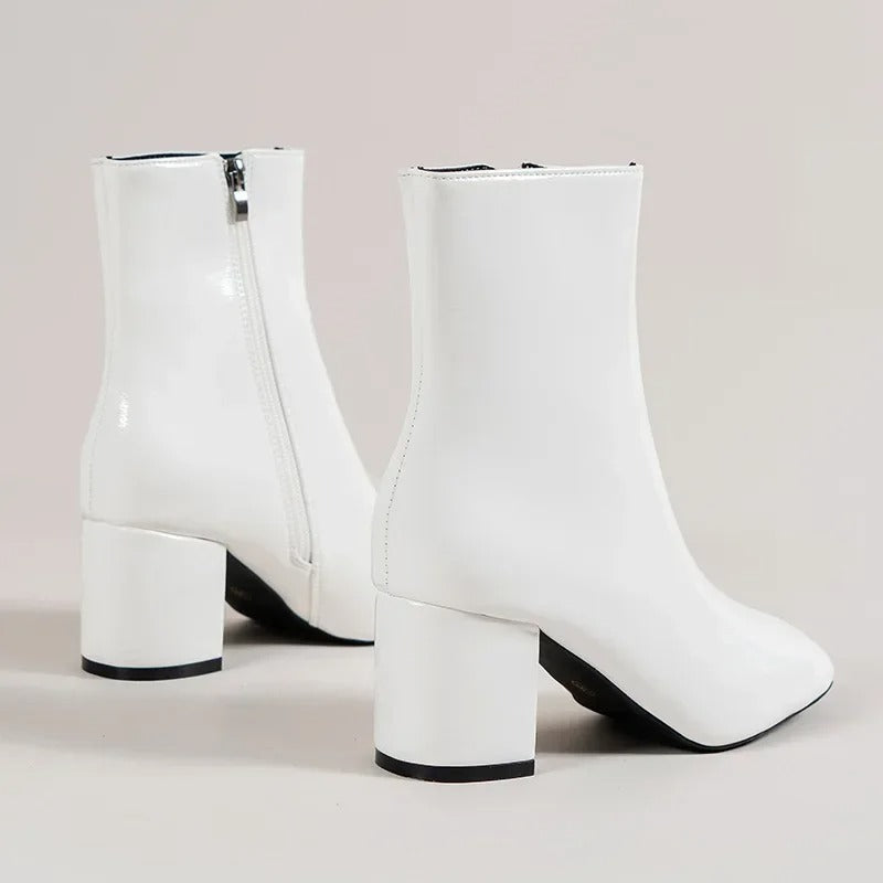 Classic Block Heel Ankle Boots Women