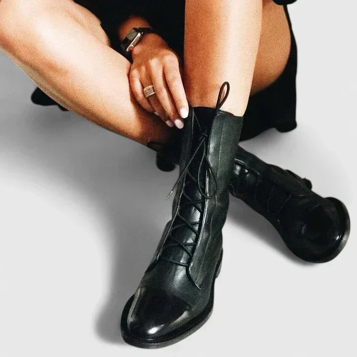 Women's Leather Lace-Up Orthopedic Boots with Arch Support