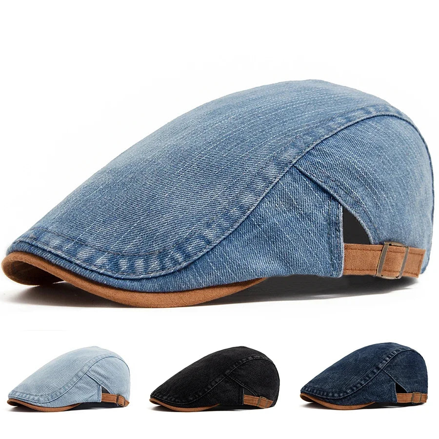 Men's Denim Flatcap with Adjustable Fit