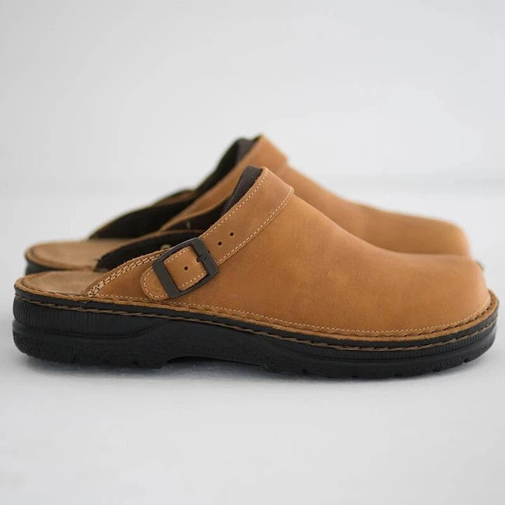 Men's Slip On Leather Clogs
