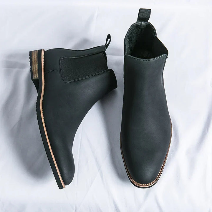 Men's Leather Chelsea Boots with Lug Sole