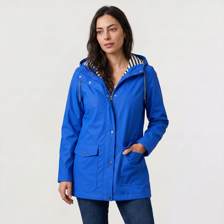 Women's Waterproof Hooded Rain Coat in a Regular Fit