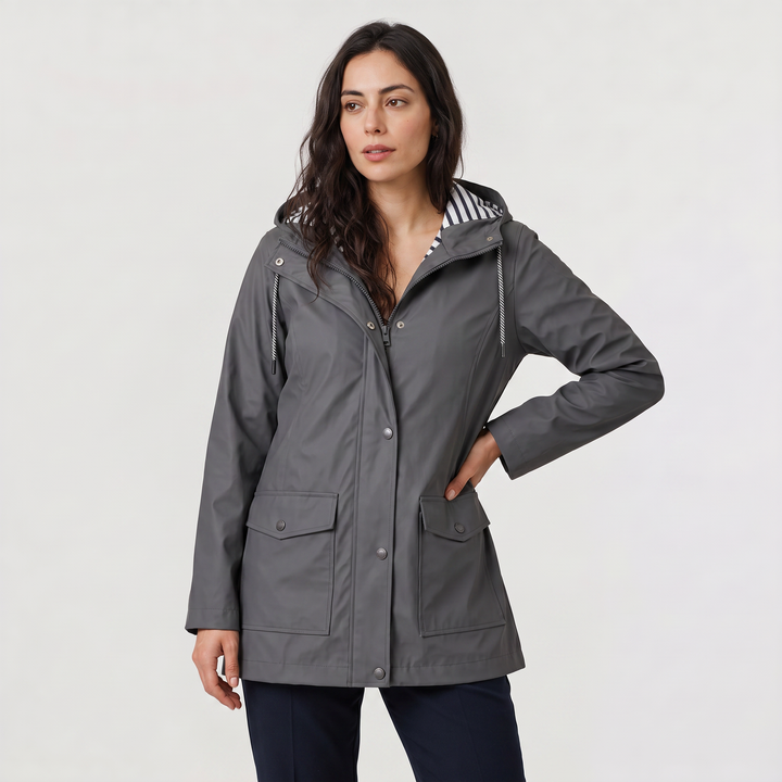 Women's Waterproof Hooded Rain Coat in a Regular Fit