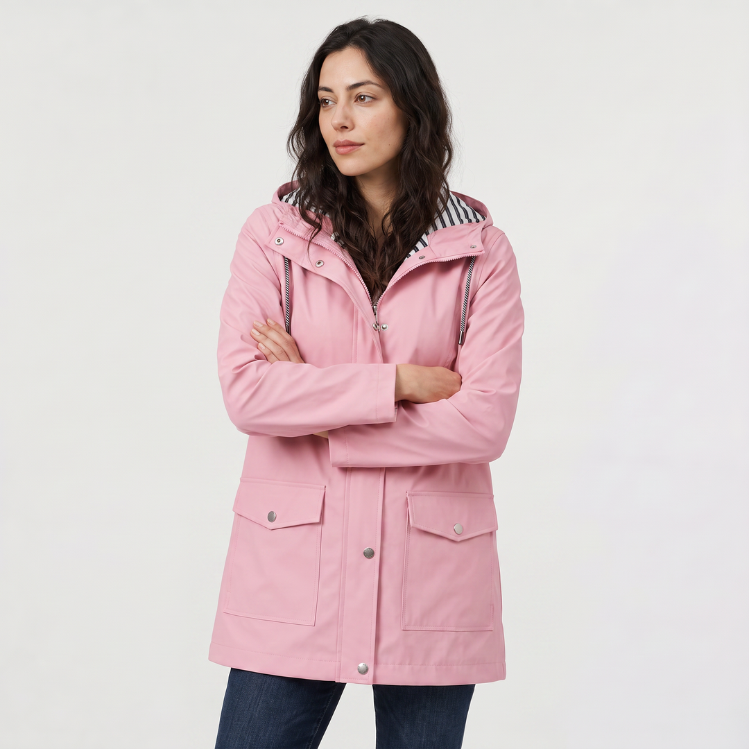 Women's Waterproof Hooded Rain Coat in a Regular Fit
