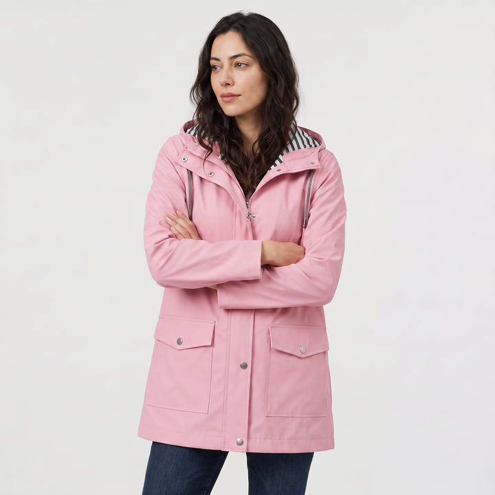 Women's Waterproof Hooded Rain Coat in a Regular Fit