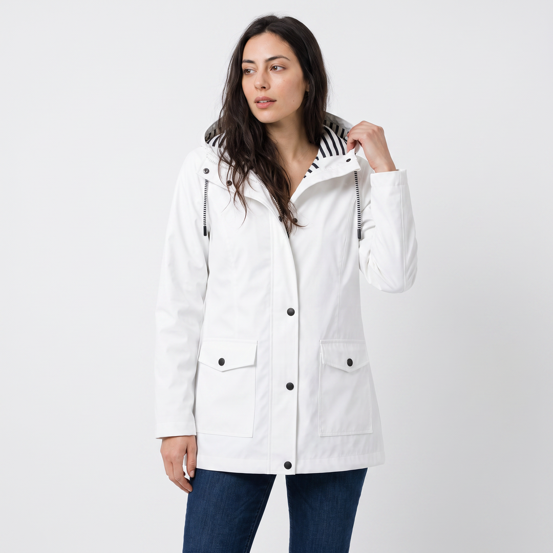 Women's Waterproof Hooded Rain Coat in a Regular Fit