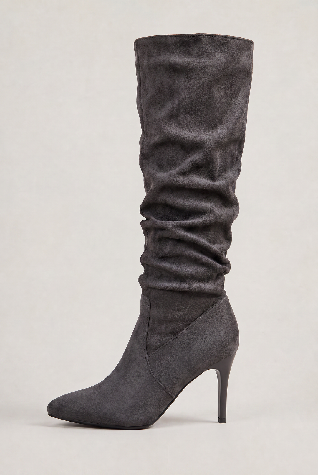 Women's Suede Slouch Knee High Boots with Pointed Toe
