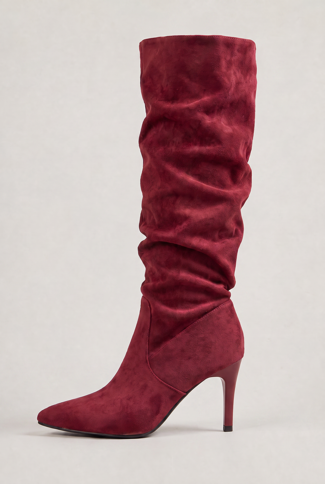 Women's Suede Slouch Knee High Boots with Pointed Toe