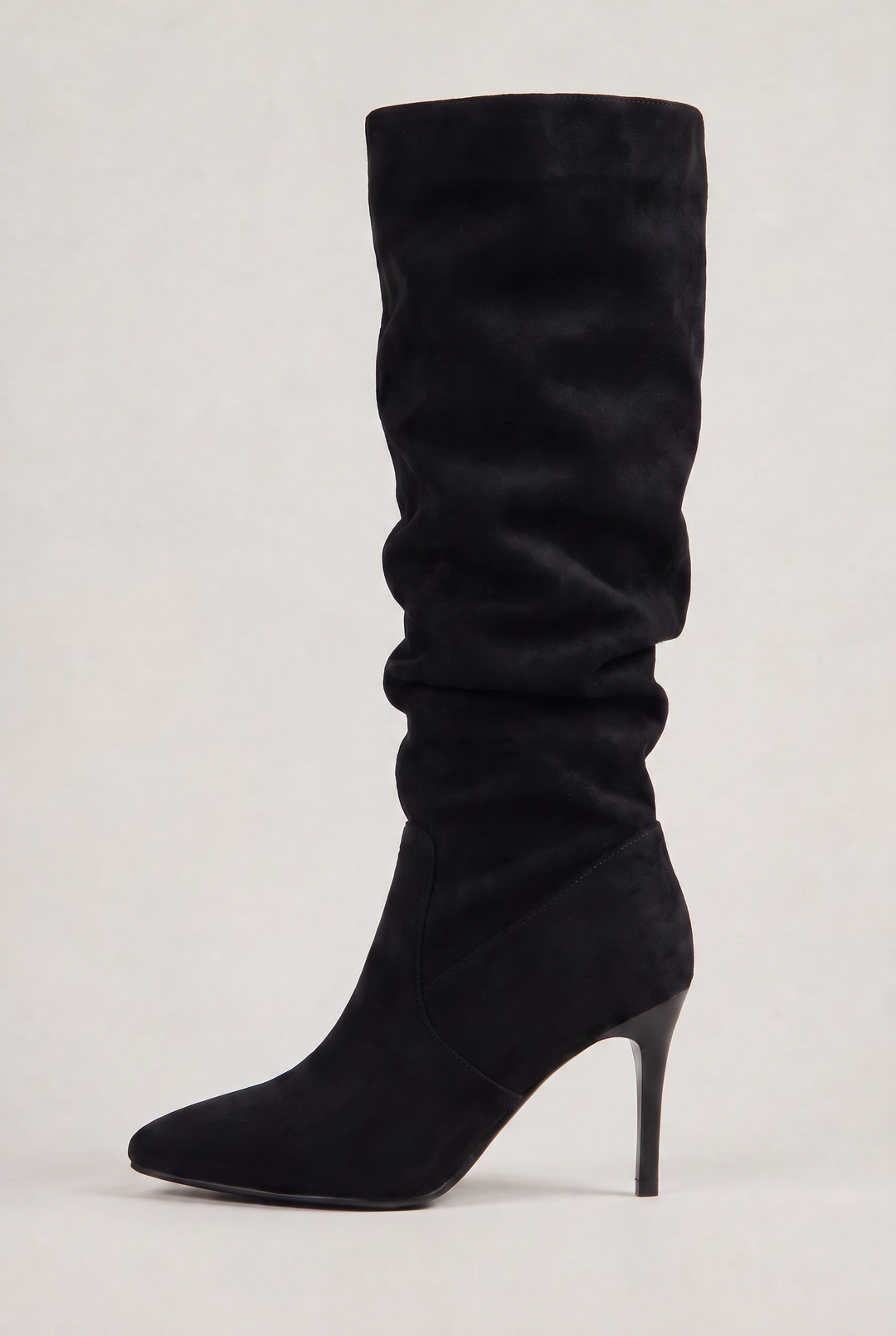 Women's Suede Slouch Knee High Boots with Pointed Toe