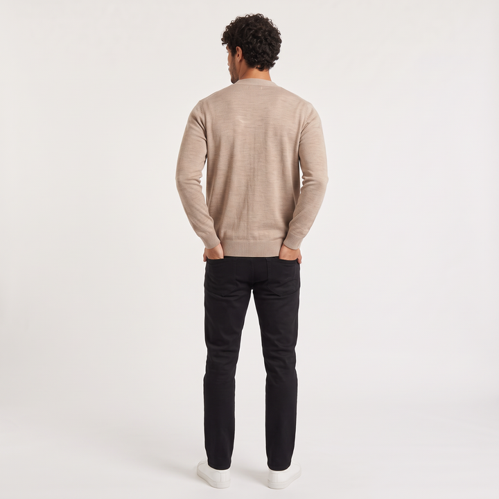 Men's Button-Front V-Neck Cardigan in Loose Fit